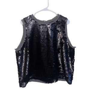 Black sequins tank top T shirt